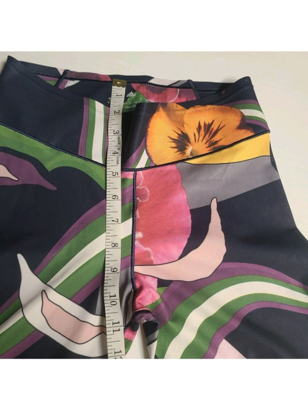 ADIDAS CLIMALITE   Leggings Multi-color Print US Small - Picture 5 of 7